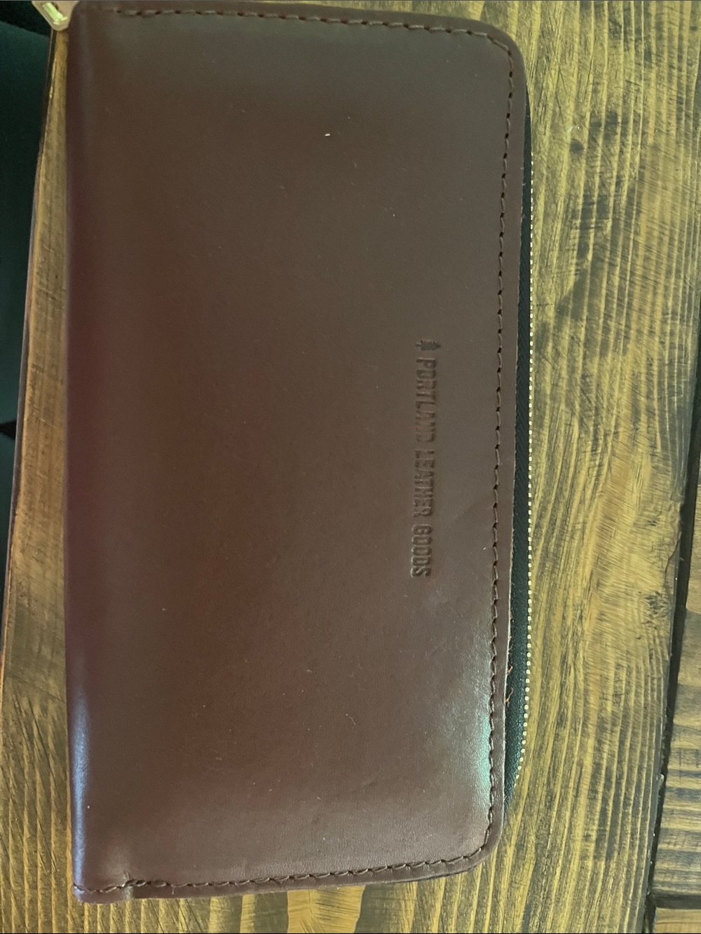 Portland Leather Chestnut Brown Zip Wallet